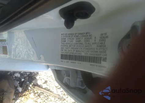 2020 Honda Civic Sport из США, поврежденный, VIN 2HGFC2F86LH572492